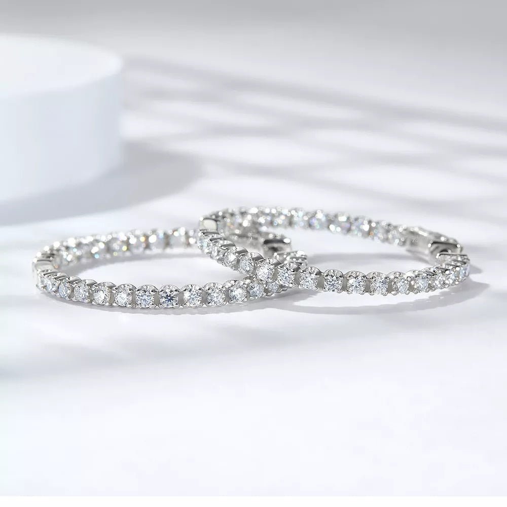 2.5mm Full Diamond Hoop Earrings-Black Diamonds New York