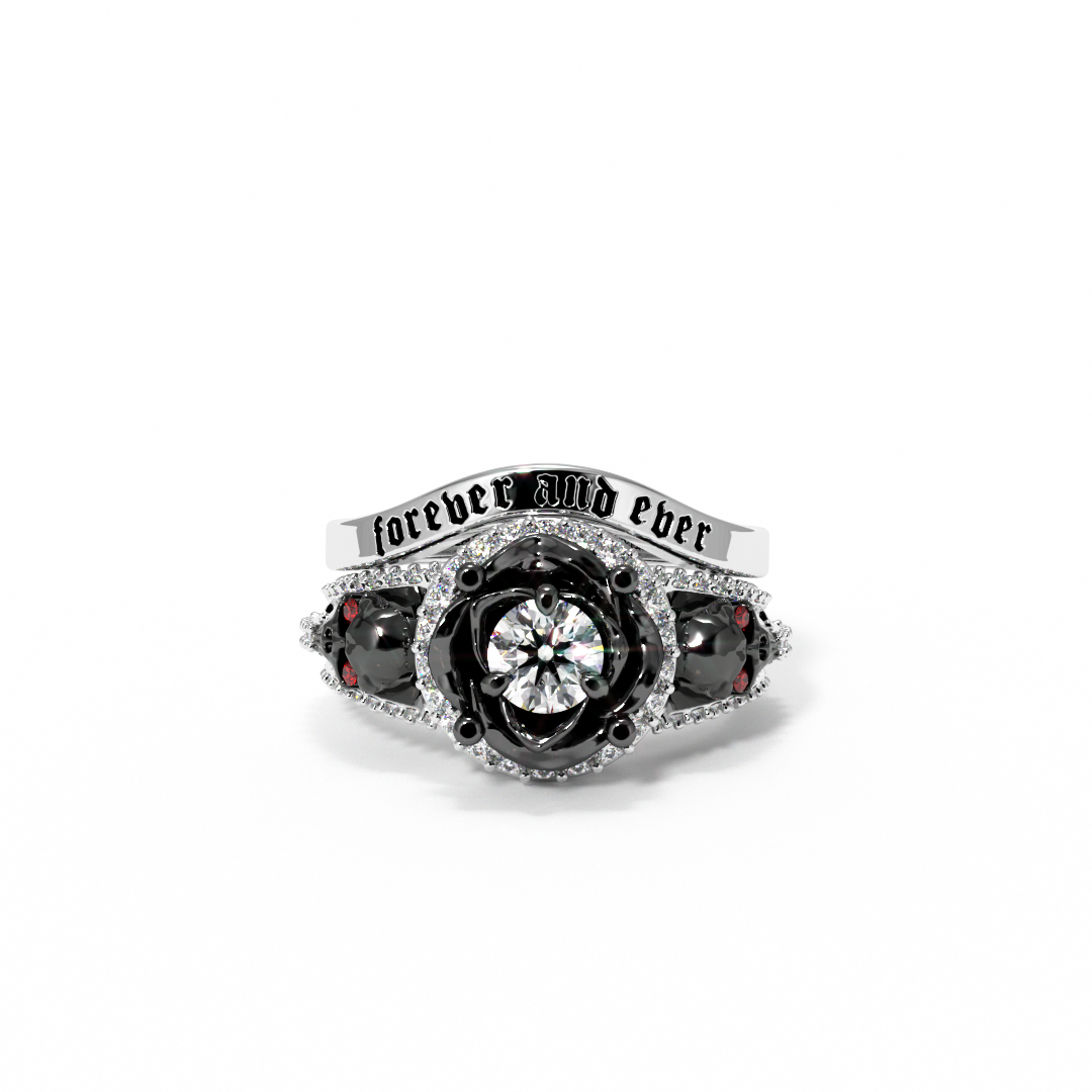 Forever And Ever Wedding Ring Set-Black Diamonds New York