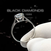 2.0 Ct Round Cut Diamond 4 Claws Engagement Ring-Black Diamonds New York