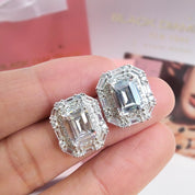 2.0 Ct Emerald Cut Diamond Stud Earrings-Black Diamonds New York