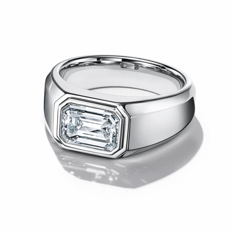 2ct Emerald Cut Diamond Unisex Ring-Black Diamonds New York