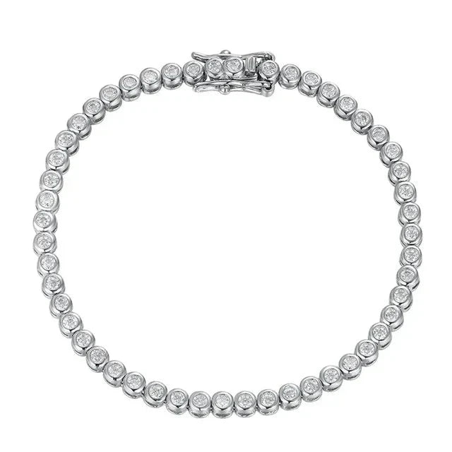 2mm Full Diamond Tennis Bracelet-Black Diamonds New York