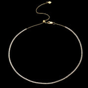 2mm Round Diamond Adjustable Tennis Necklace-Black Diamonds New York