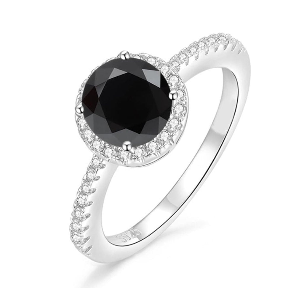 3.0 Ct Round Black Diamond Engagement Ring-Black Diamonds New York