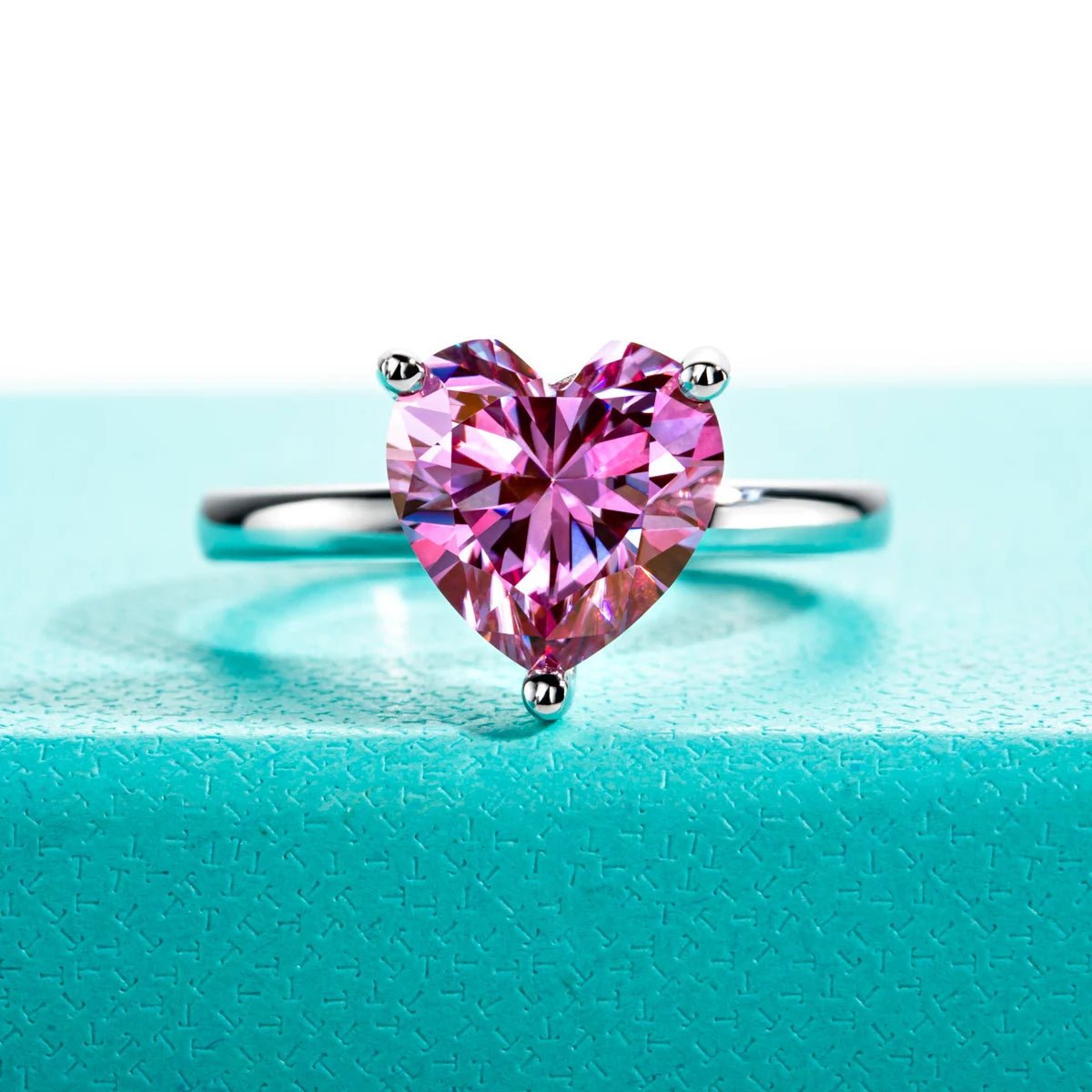 3.0 Ct Heart Cut Sakura Pink Diamond Engagement Ring-Black Diamonds New York