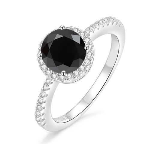 3.0 Ct Round Black Diamond Engagement Ring-Black Diamonds New York