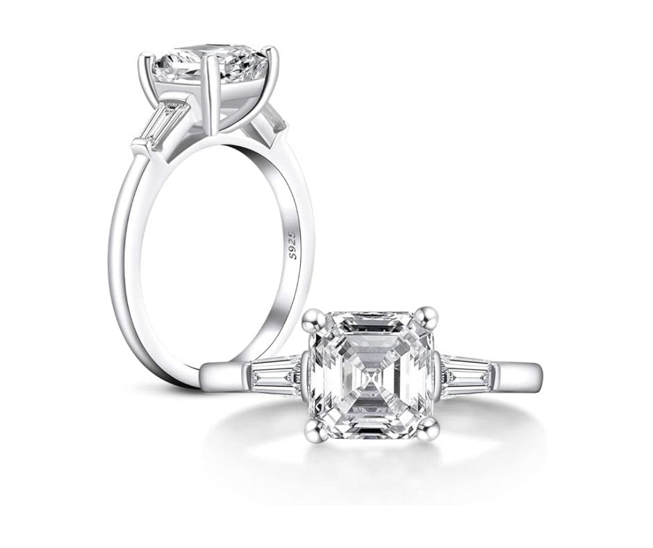 3ct Asscher Cut Diamond Engagement Ring-Black Diamonds New York