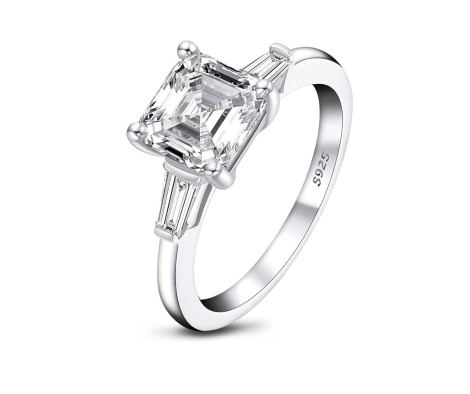 3ct Asscher Cut Diamond Engagement Ring-Black Diamonds New York