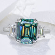 4.0 Ct Emerald Cut Diamond Engagement Ring-Black Diamonds New York