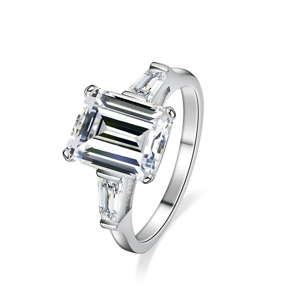 4.0 CT Emerald Cut Diamond Platinum Engagement Ring-Black Diamonds New York