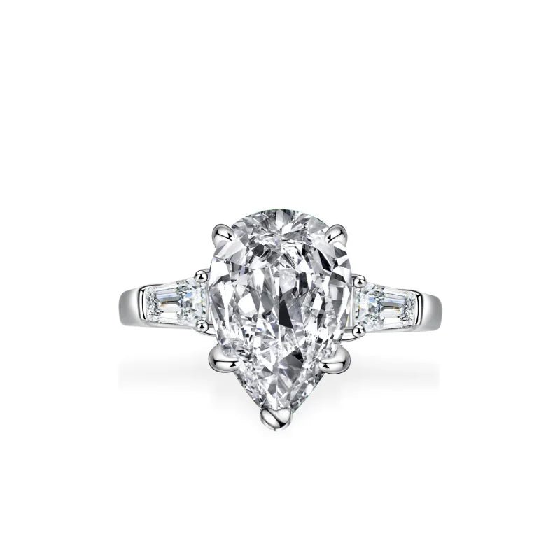 4.0 Ct Pear Cut Diamond Engagement Ring-Black Diamonds New York