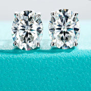 4.0 Ctw Oval Cut Diamond 10k Gold Post Stud Earrings-Black Diamonds New York