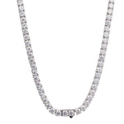 4mm Round Cut Diamond Tennis Necklace-Black Diamonds New York