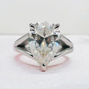 5.0 Ct Pear Cut Diamond Solitaire Engagement Ring-Black Diamonds New York