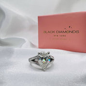 5.0 Ct Pear Cut Diamond Solitaire Engagement Ring-Black Diamonds New York