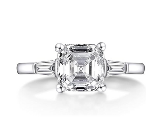 3ct Asscher Cut Diamond Engagement Ring-Black Diamonds New York