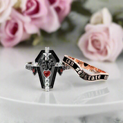 Only Death Can Separate Us Coffin Cut Diamond Wedding Rings-Black Diamonds New York