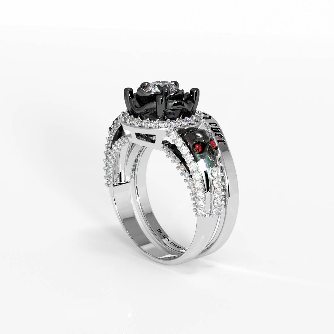 Forever And Ever Wedding Ring Set-Black Diamonds New York