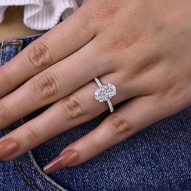 Gorgeous Oval Cut Simulated Diamond Engagement Ring-Black Diamonds New York