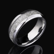 8mm Men's Wedding Band with Meteorite Inlay-Black Diamonds New York