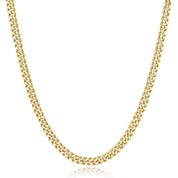 9k Yellow Gold Cuban Chain Necklace-Black Diamonds New York