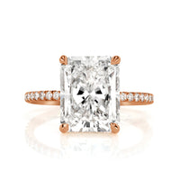 Rose Gold Radiant Cut Diamond Engagement Ring-Black Diamonds New York