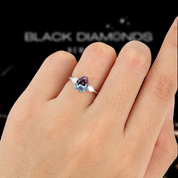 Pear Cut Alexandrite with Diamond Engagement Ring-Black Diamonds New York