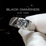 1.0 Ct Round Cut Diamond Mens Ring-Black Diamonds New York