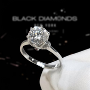 1.0 Ct Round Cut Diamond Crown Engagement Ring with Pink Stone-Black Diamonds New York