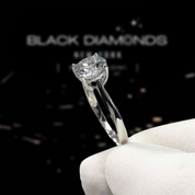 2.0 Ct Round Cut Diamond 4 Claws Engagement Ring-Black Diamonds New York