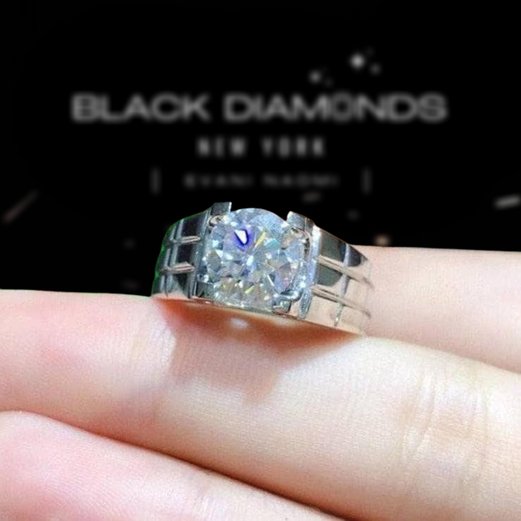 2.0 Ct VVS Grade Diamond Men's Ring-Black Diamonds New York