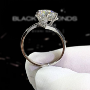 2.0 Ct Round Cut Diamond Snowflake Engagement Ring-Black Diamonds New York