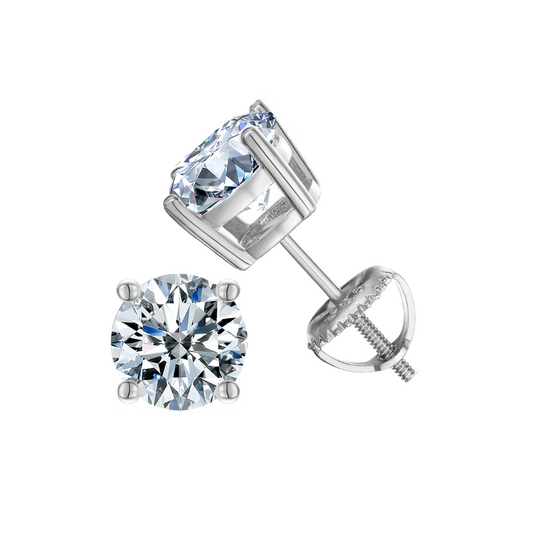 1.0 Ct D Color Diamond Stud Earrings-Black Diamonds New York