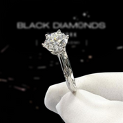 2.0 Ct Round Cut D Color Diamond 6 Prong Engagement Ring-Black Diamonds New York