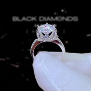 3.0 Ct 9mm Round Cut Diamond Blossom Bud Engagement Ring-Black Diamonds New York