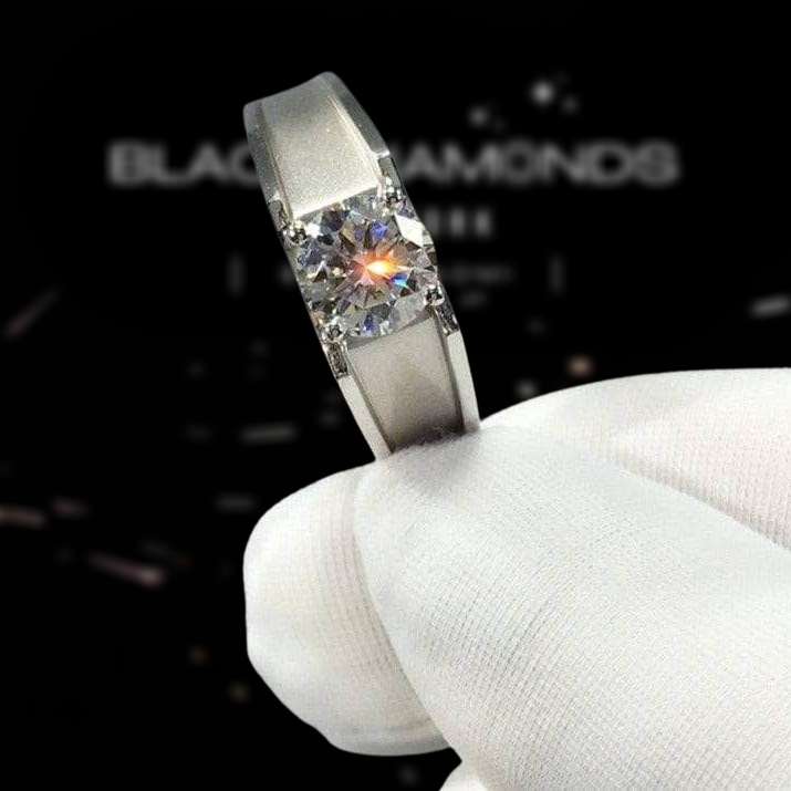 Brilliant Cut Diamond Men's Wedding Ring-Black Diamonds New York