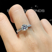 1.0 Ct Round Cut Diamond Engagement Ring-Black Diamonds New York