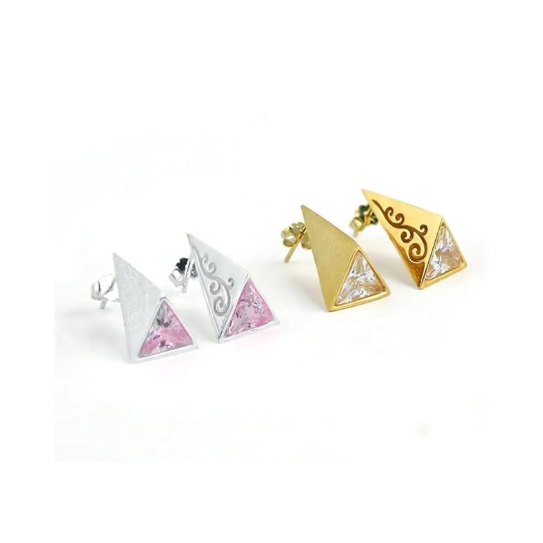 Pyramid Stud Earrings-Black Diamonds New York