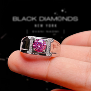 1.0 Ct Pink Diamond Men's Ring-Black Diamonds New York