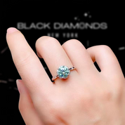 Crackling 1.0 Ct Diamond Engagement Ring-Black Diamonds New York