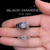 Exquisite Classic Diamond Couple Ring-Black Diamonds New York