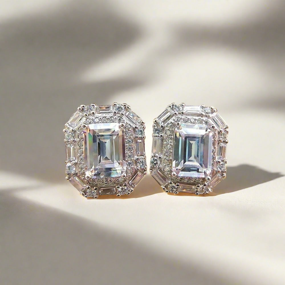 2.0 Ct Emerald Cut Diamond Stud Earrings-Black Diamonds New York