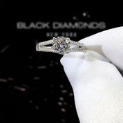 2.0 Ct Round Cut D Color Diamond Engagement Ring-Black Diamonds New York