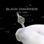 1.0 Ct Round Cut Diamond Love Crown Engagement Ring-Black Diamonds New York