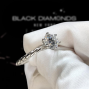 1.0 Ct Round Cut Diamond Creative Rope Shape Engagement Ring-Black Diamonds New York