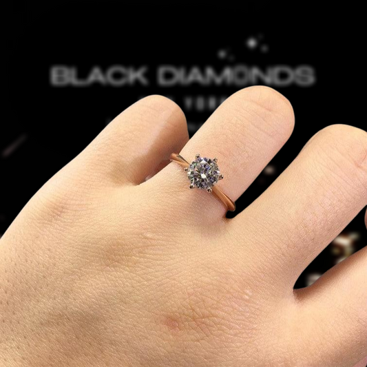 Round Cut 3.0 Ct Diamond Engagement Ring-Black Diamonds New York