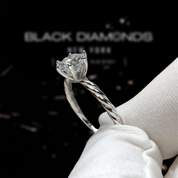 1.0 Ct Round Cut Diamond Creative Rope Shape Engagement Ring-Black Diamonds New York