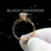 Round Cut 3.0 Ct Diamond Engagement Ring-Black Diamonds New York