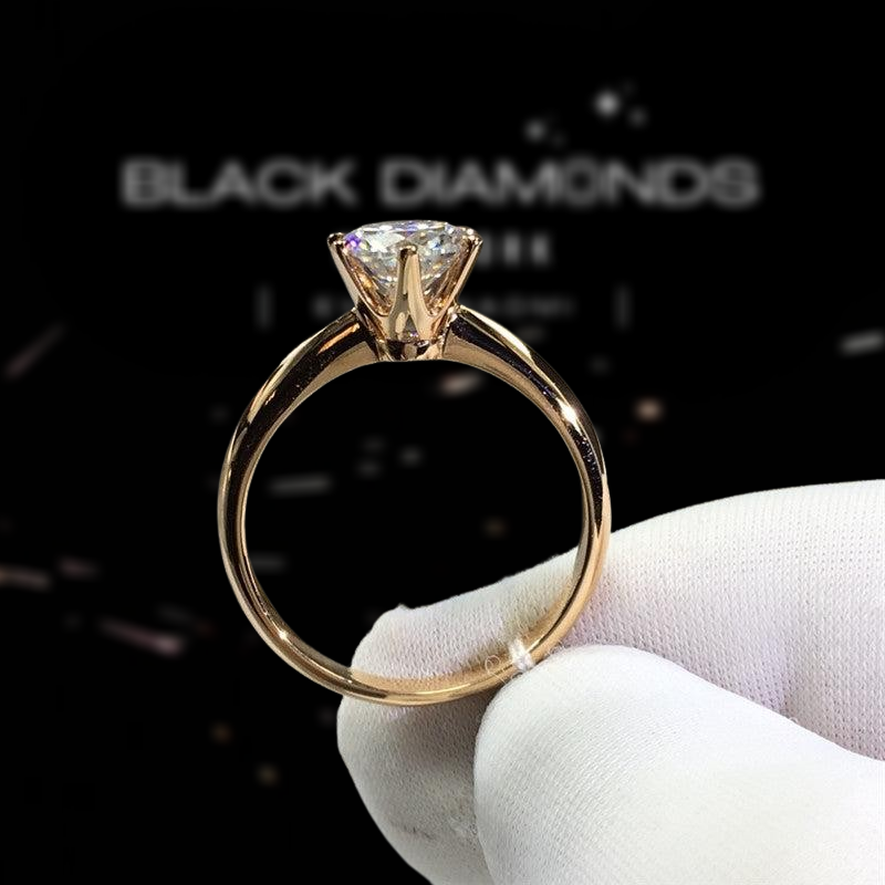 Round Cut 3.0 Ct Diamond Engagement Ring-Black Diamonds New York