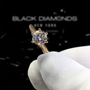 Round Cut 3.0 Ct Diamond Engagement Ring-Black Diamonds New York